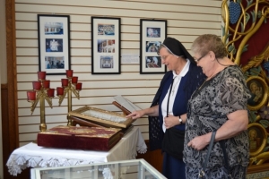 Sisters Visiting Golden-domed Ukrainian Catholic Cathedral of the Immaculat